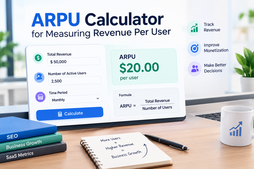 ARPU Calculator for Measuring Revenue Per User with Revenue Formula and SaaS Business Growth Metrics
