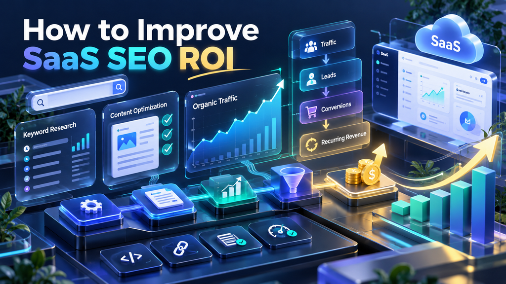 How to Improve SaaS SEO ROI with keyword research, organic traffic growth, lead conversions, content optimization, and recurring revenue analytics.