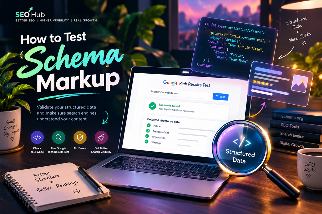 How to Test Schema Markup for SEO Using Structured Data Validation Tools to Identify Errors, Improve Rich Results Eligibility, and Enhance Search Engine Visibility.